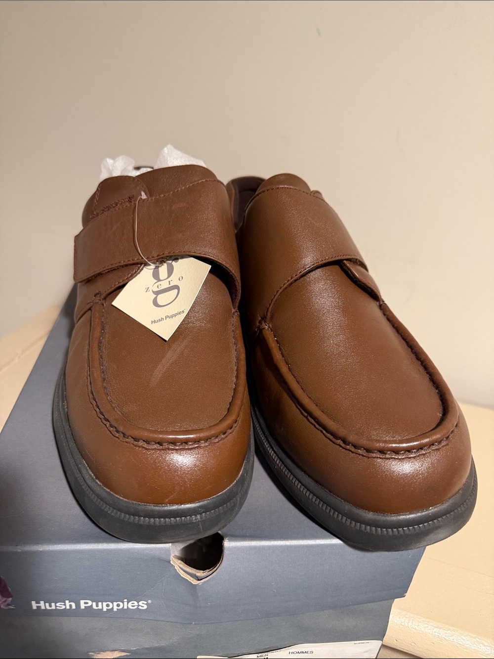 Hush Puppies Men’s Chestnut Brown Leather Slip-On Loafers